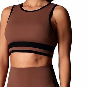 Tavi Agility Brown and Black Sports Bra